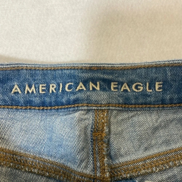 American Eagle AE Jean Shorts Distressed Flower Embroidery Women Juniors Size 0 - Picture 14 of 16